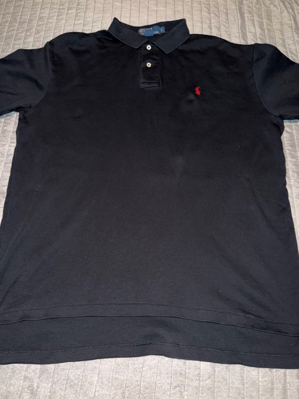 Ralph Lauren Men’s Black Polo with Red Pony Embroidery (Early 2000’s)